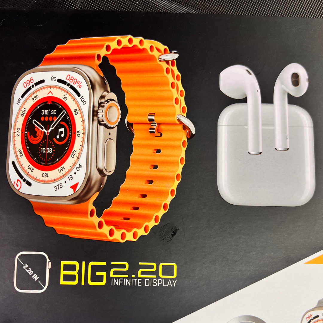 Smartwatch Ajándékszett – YY02, 7 Karkötő, Vezeték Nélküli Töltő és Bluetooth Fülhallgató