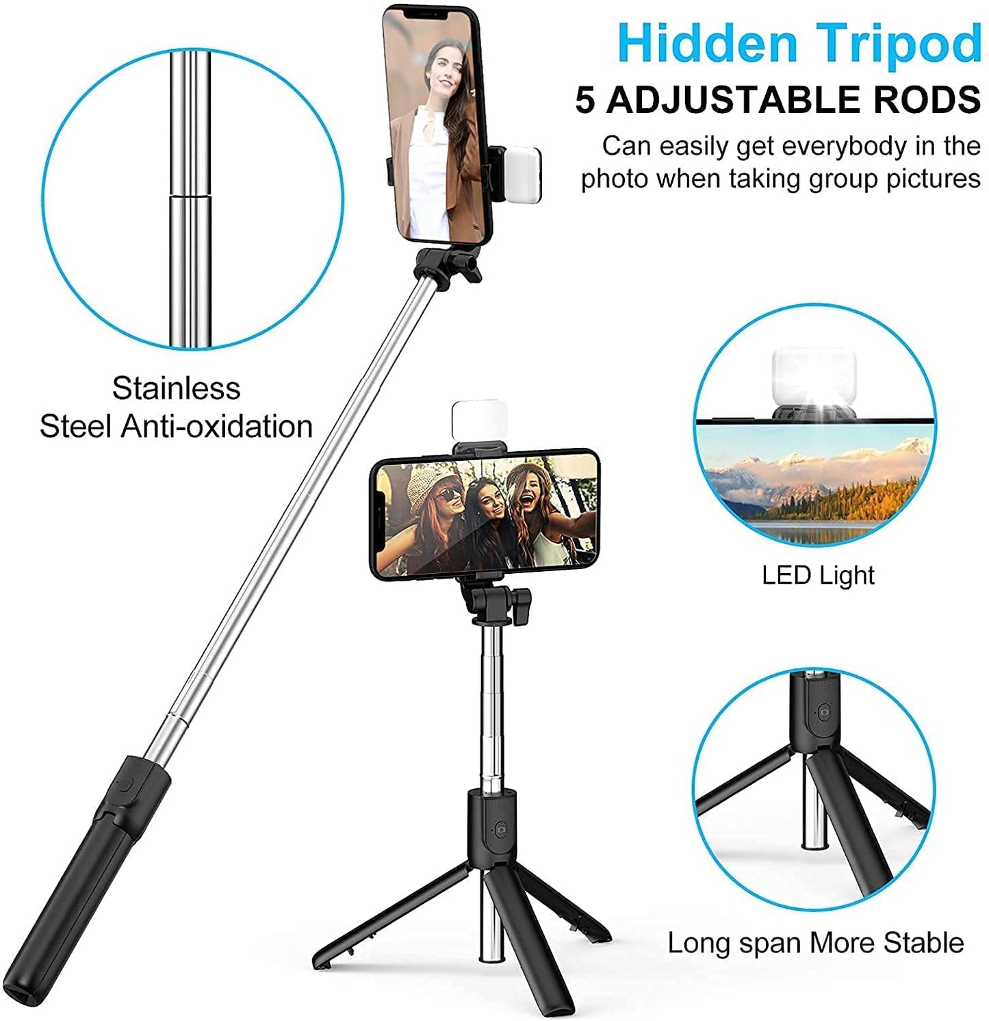 Exxelo R1s vezeték nélküli Bluetooth szelfi stick