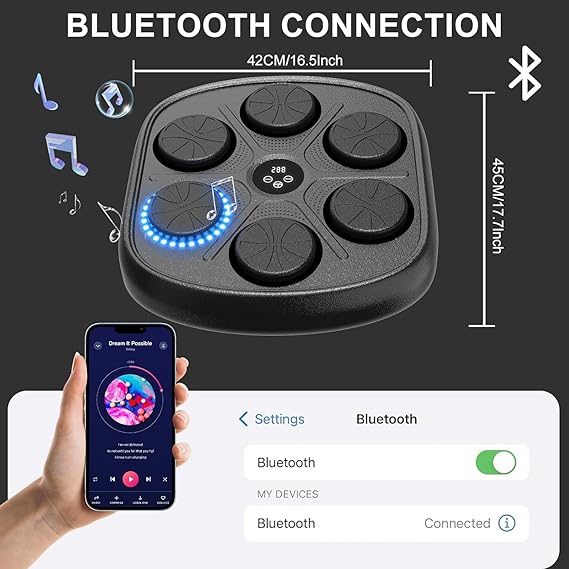RUMBALTON - Zenei Boxgép Bluetooth-tal, Fali Felszerelés, kesztyűt tartalmaz