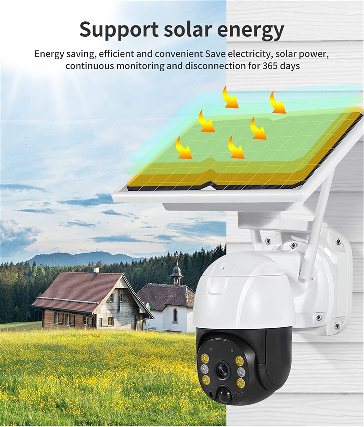 Intelligens biztonsági kamera napenergiával