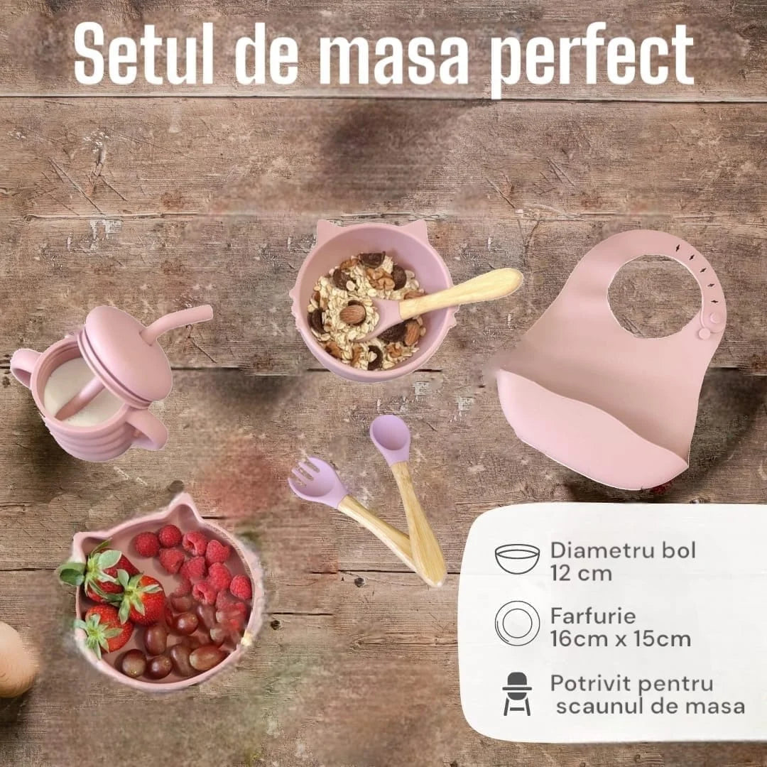 Baba Étkezési Készlet, 8 darabos, hőálló, szilikon, BPA-mentes – Praktikus és biztonságos