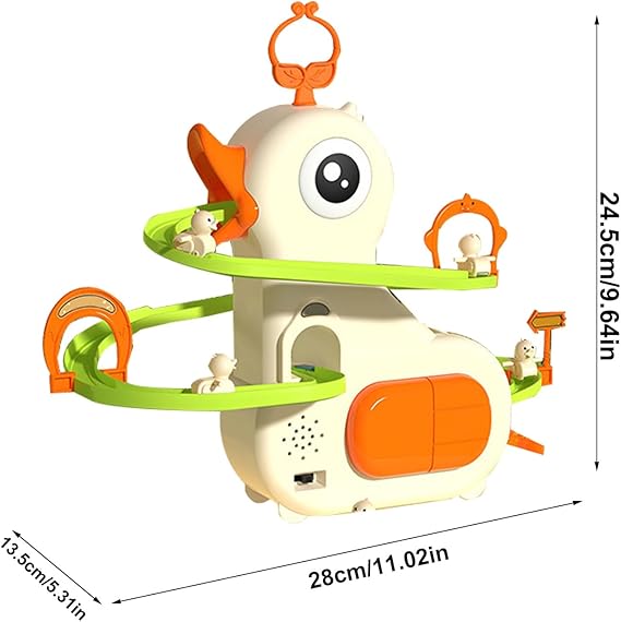 Kacsa Csúszda Játék - Aranyos Kacsa Pálya LED Fénnyel és Zenével | Elektromos Oktatójáték Gyerekeknek (3+ Éves)