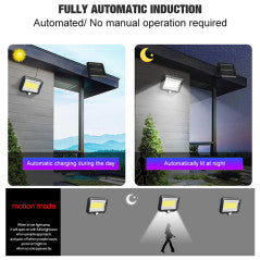 4 x 160 LED 8 COB Napkollektoros Projektorszett Fény- és Mozgásérzékelővel