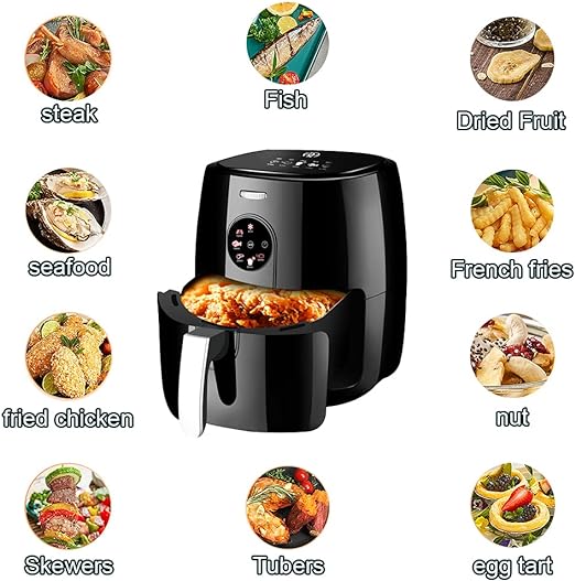 SonyMax SN80181 forrólevegős sütő, 8 liter + AJÁNDÉK - 100 db sütőpapír a AirFryer-hez