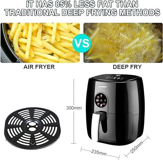 SonyMax SN80181 forrólevegős sütő, 8 liter + AJÁNDÉK - 100 db sütőpapír a AirFryer-hez
