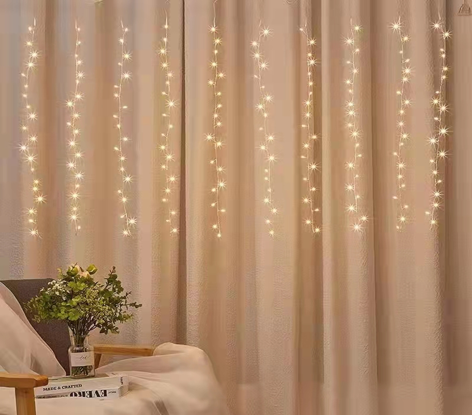 Karácsonyi Fényfüggöny, 200 LED, 10 Sor