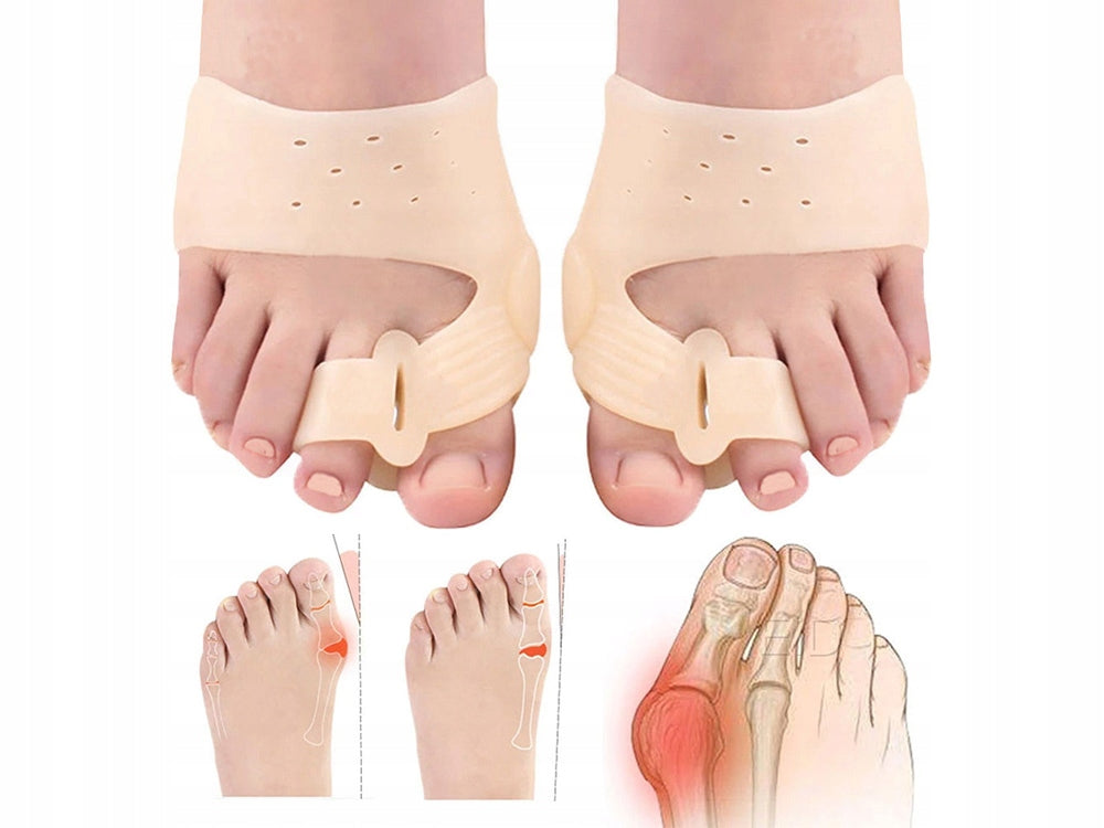 Ujjelszeparátor Géllel és Mágneses Ortopédiai Zoknival Hallux Valgus-hoz - 2 db