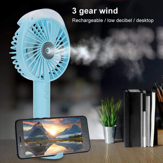 Mini ventilátor telefontartóval és USB-kábellel