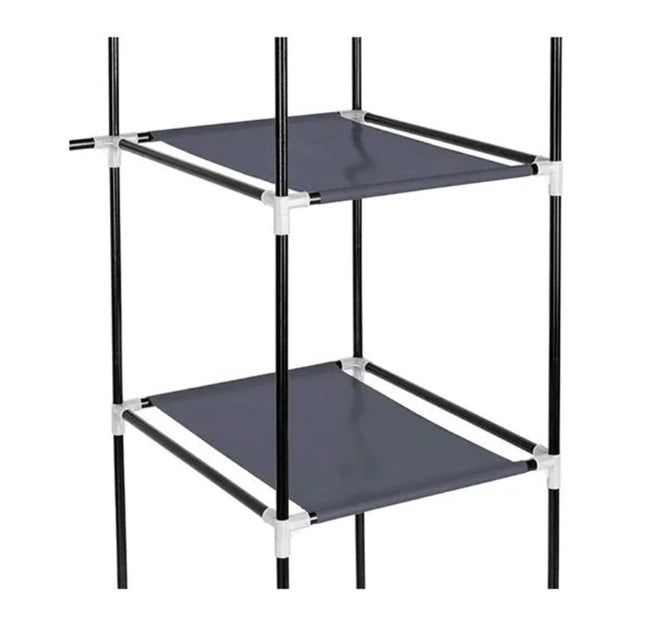 Dupla szekrény textil anyagból, Szürke - 105x45x170 cm