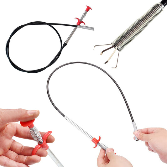 Rugalmas csőtisztító rugóval, 56 cm hossz - 2 darabos készlet