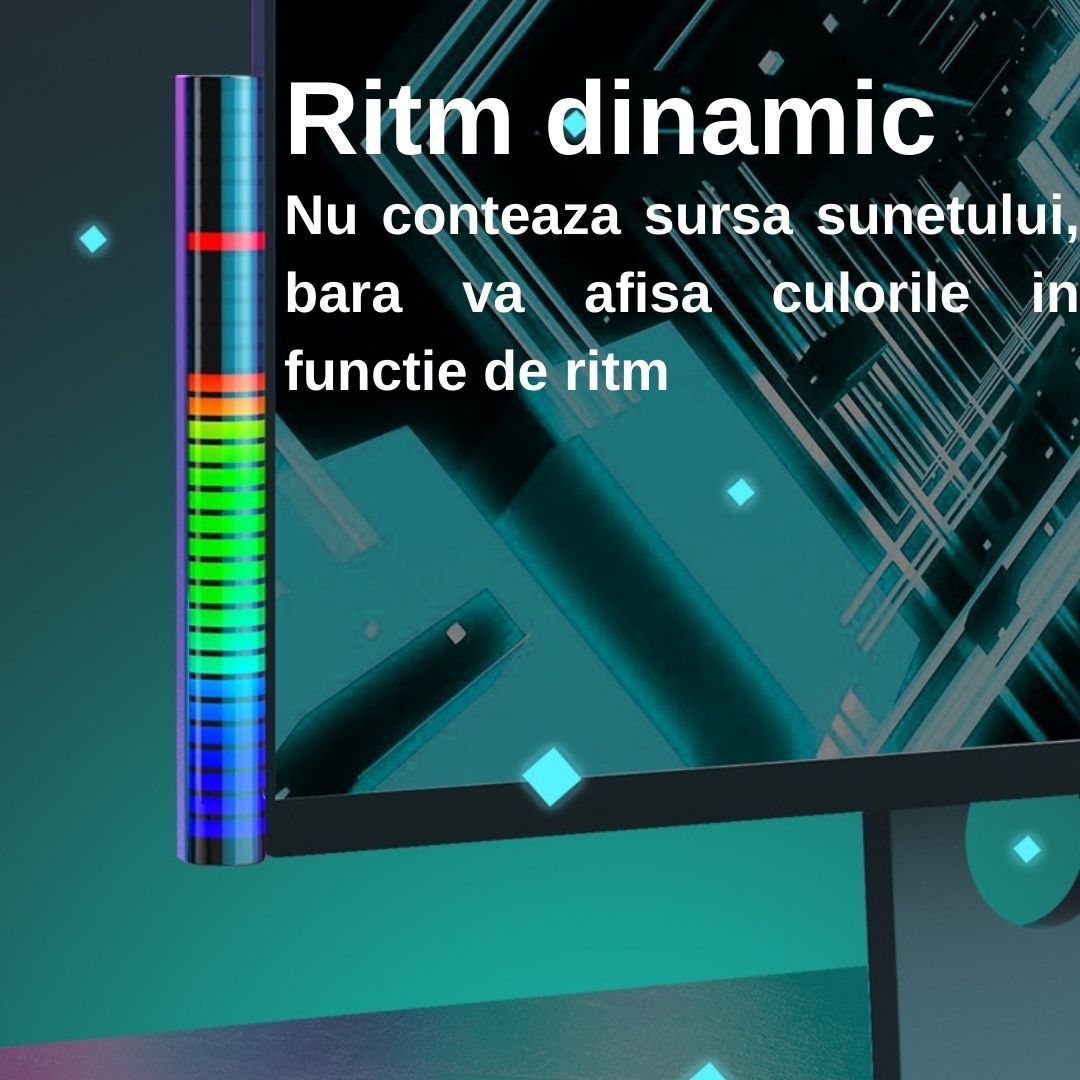 360°-os RGB LED sáv, alkalmazásvezérlés, 32 LED, többféle mód
