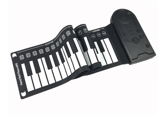 Rugalmas, hordozható, 49 billentyűs szilikon digitális zongora, fekete