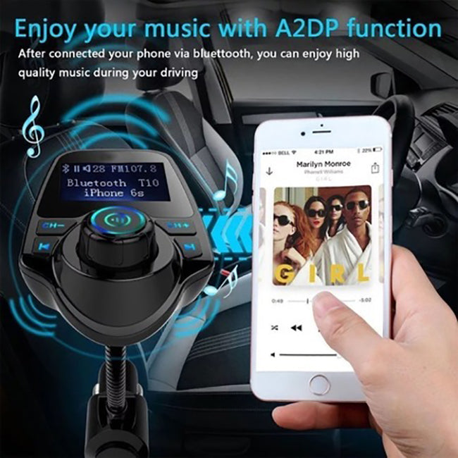 BLUETOOTH FM MODULÁTOR, KEZEK INGYENES, USB ÉS MIKRO SD-OLVASÓ, MP3 LEJÁTSZÓ, MAXCELL
