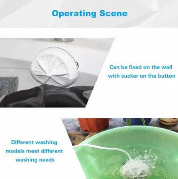 Mini hordozható ultrahangos mosógép, fehér