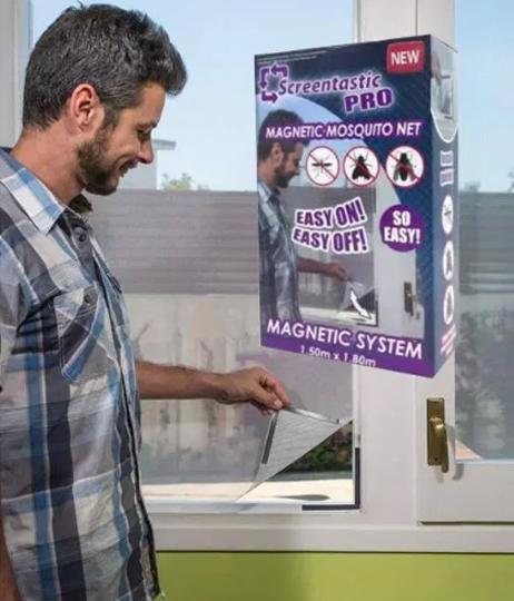 Rovarirtó háló mágneses szalaggal