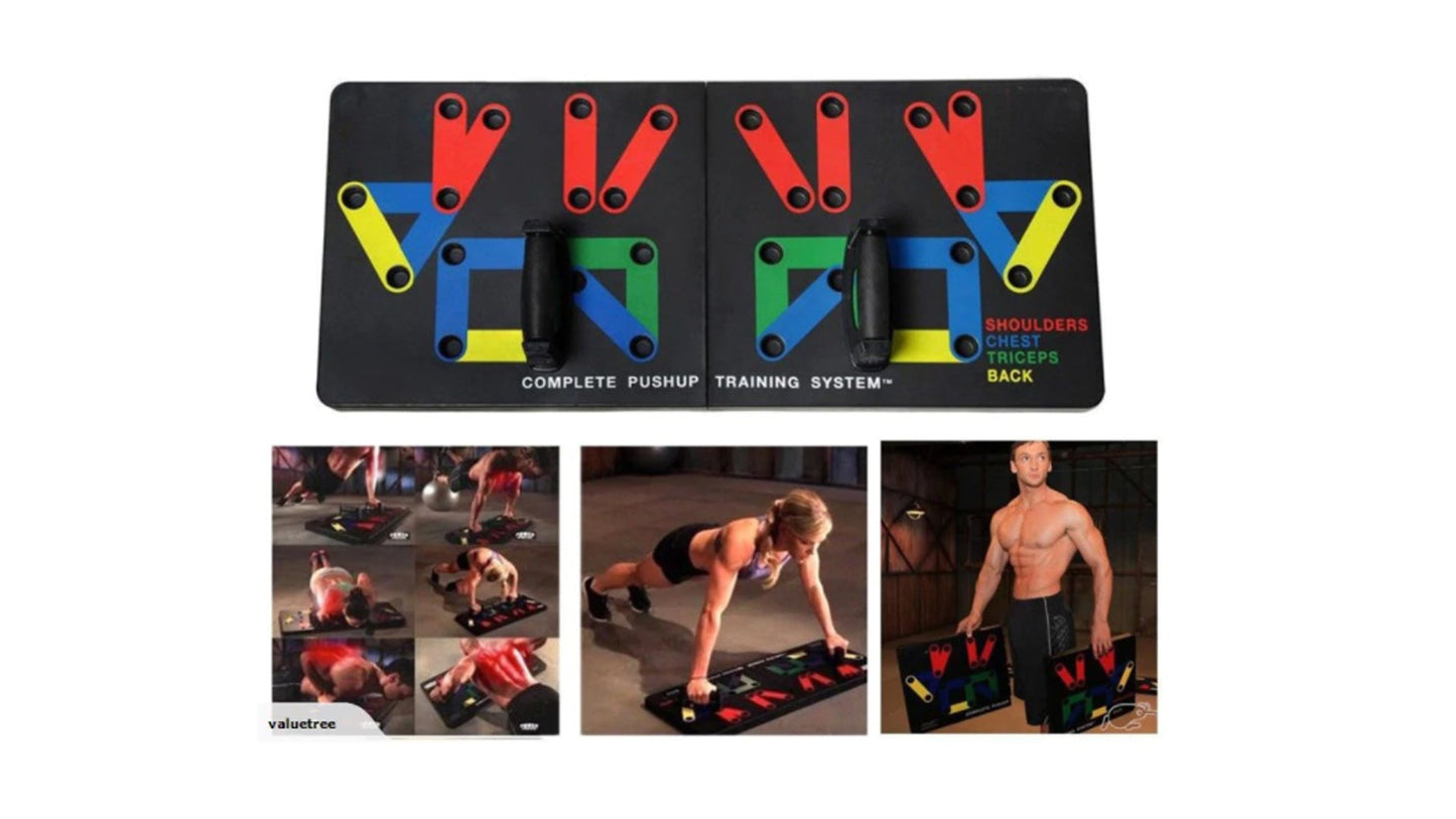Fitness tábla fogantyúkkal, hordozható, fekvőtámaszokhoz, fekete