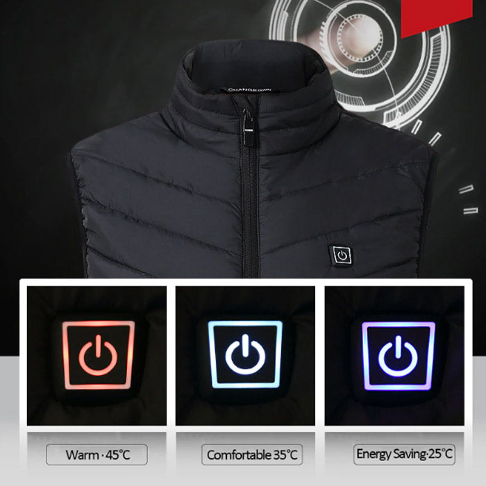 Thermal mellény fűtéssel, SnowHeat, unisex, fekete
