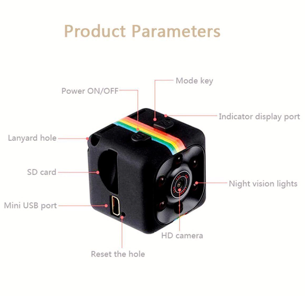 Mini Full HD videokamera, SQ11 MINI DV, videó és fotó funkcióval, fekete
