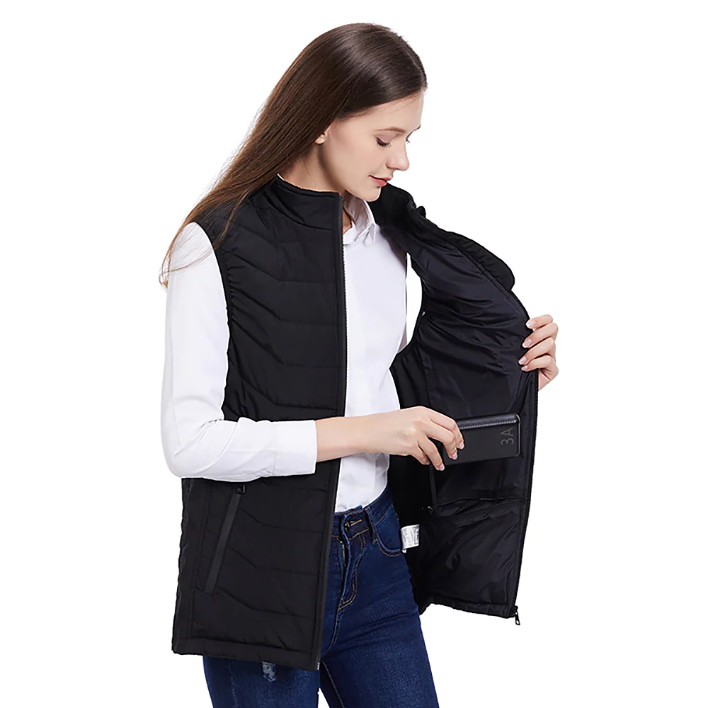 Thermal mellény fűtéssel, SnowHeat, unisex, fekete