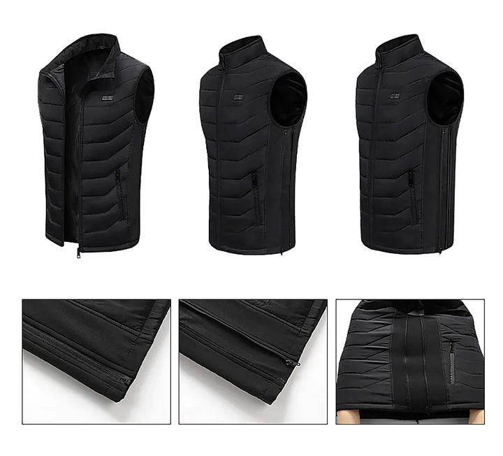 Thermal mellény fűtéssel, SnowHeat, unisex, fekete