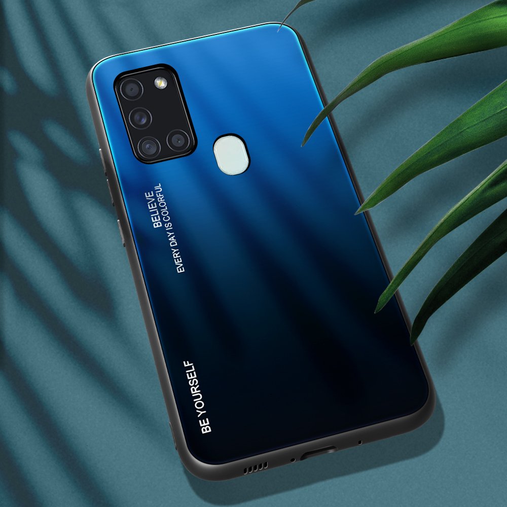 SAMSUNG A21S gradiens üveg hátlap