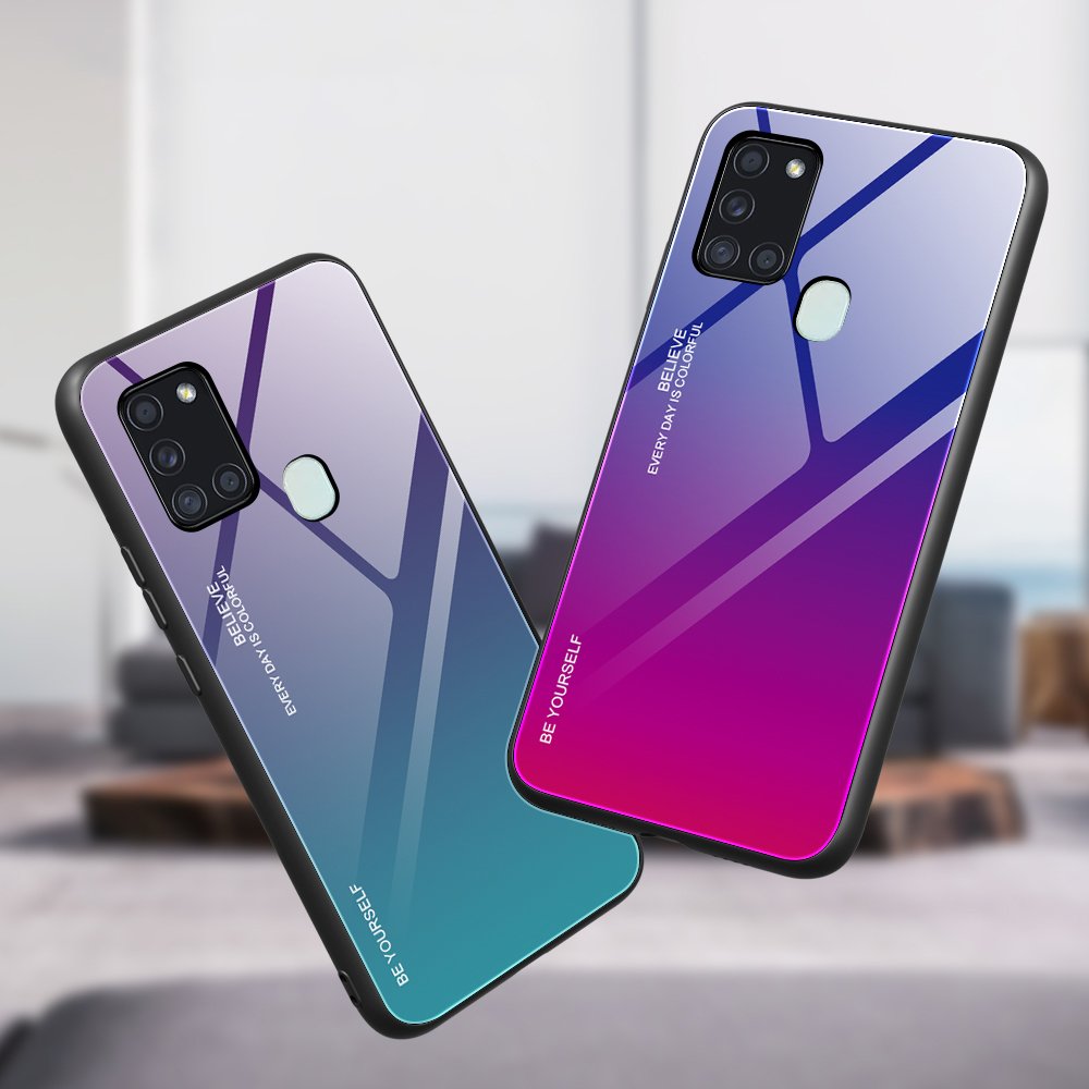 SAMSUNG A21S gradiens üveg hátlap