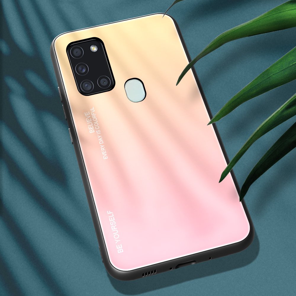 SAMSUNG A21S gradiens üveg hátlap