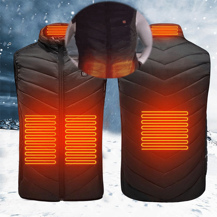 Thermal mellény fűtéssel, SnowHeat, unisex, fekete