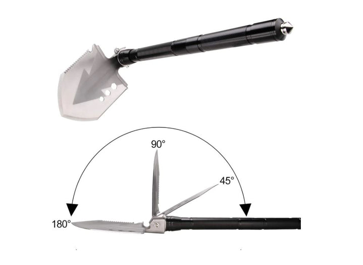 Összecsukható kempinglapát - többfunkciós acélkészlet