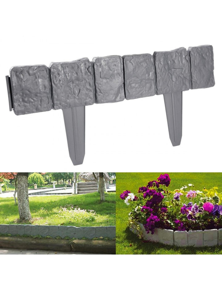 Műanyag kerítés kő megjelenésű, szürke