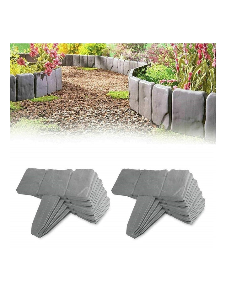 Műanyag kerítés kő megjelenésű, szürke