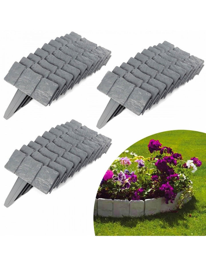 Műanyag kerítés kő megjelenésű, szürke