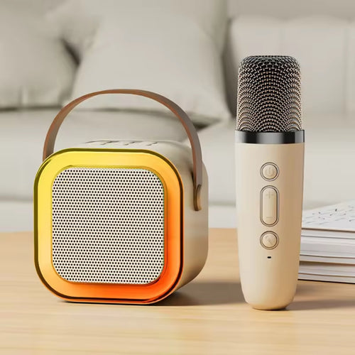 Hordozható Vezeték nélküli Hangszóró LED Világítással, Hanggal és Vezeték nélküli Karaoke Mikrofonnal BT