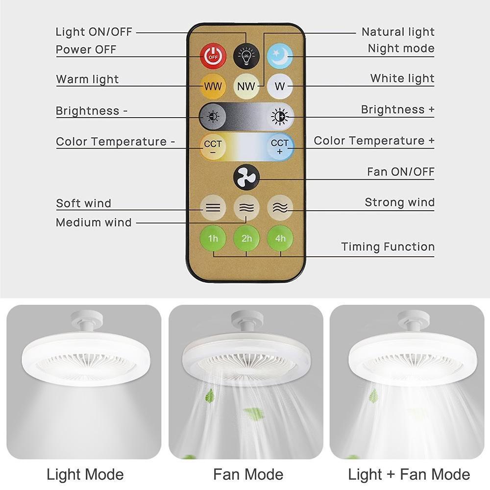 MENNYEZETI VENTILÁTOR TÁVIRÁNYÍTÓVAL ÉS 30W LED LÁMPÁVAL FAN SMART