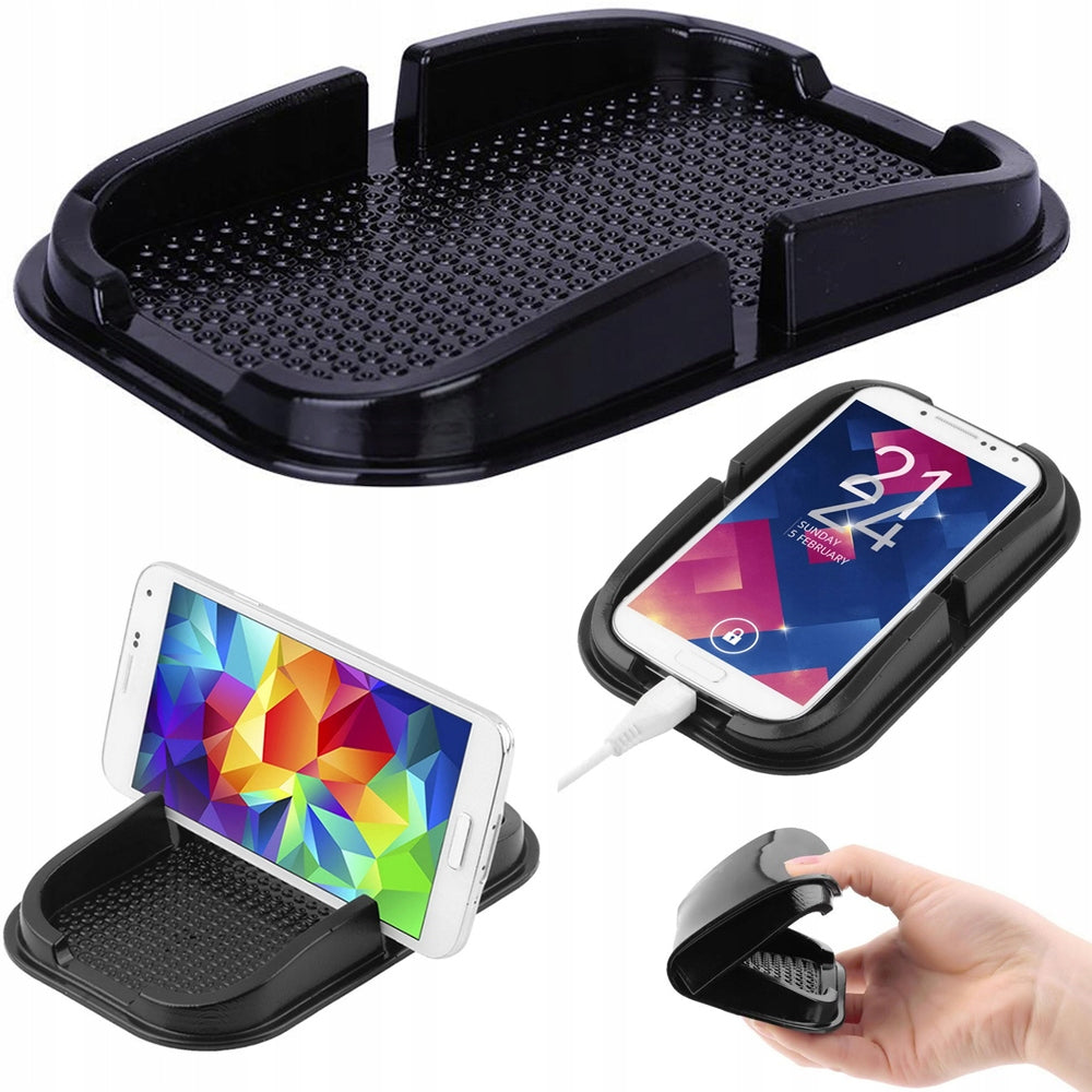 Telefontartó, kulcs a műszerfalhoz szilikon, fekete