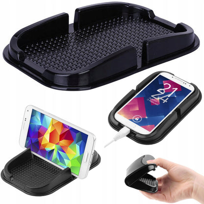 Telefontartó, kulcs a műszerfalhoz szilikon, fekete