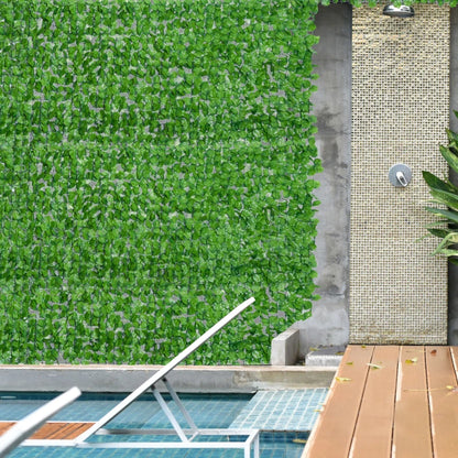Mesterséges Zöld Háló Ivar Bóbita Levelekkel 300x50cm - Védelem a Szél és Nap Ellen