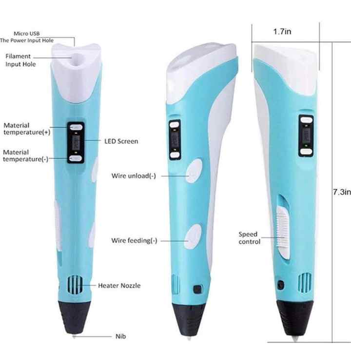 3D Térbeli Rajzoló Toll 3DPEN-2 Kezdőknek Kijelzővel