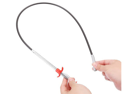 Rugalmas csőtisztító rugóval, 56 cm hossz - 2 darabos készlet