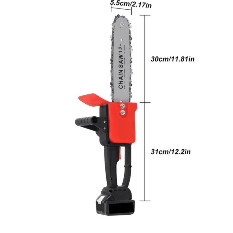 Vezeték Nélküli Láncfűrész: Elektromos Láncfűrész 1200W 30 cm-es Lappal és 2 Akkumulátorral 48V