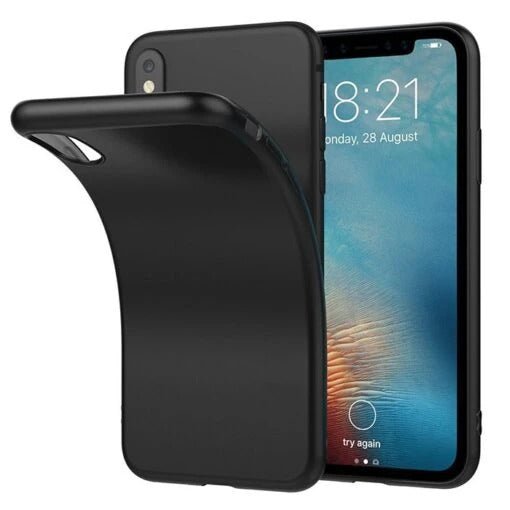 Ajánlat Fekete TPU szilikon tok Soft Touch + Teljes fedélű 5D-s ajándékfólia iPHONE