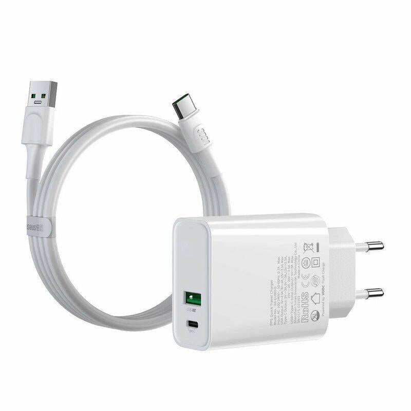 USB / TYPE-C DUGÓTÖLTŐ PD 15W + USB / TYPE-C TÖLTŐKÁBEL