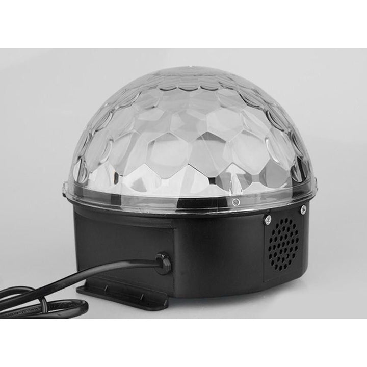 Disco Magic kristálygömb RGB LED-del, hangszóró, USB, kártya, zenelejátszás, forgó fényjáték