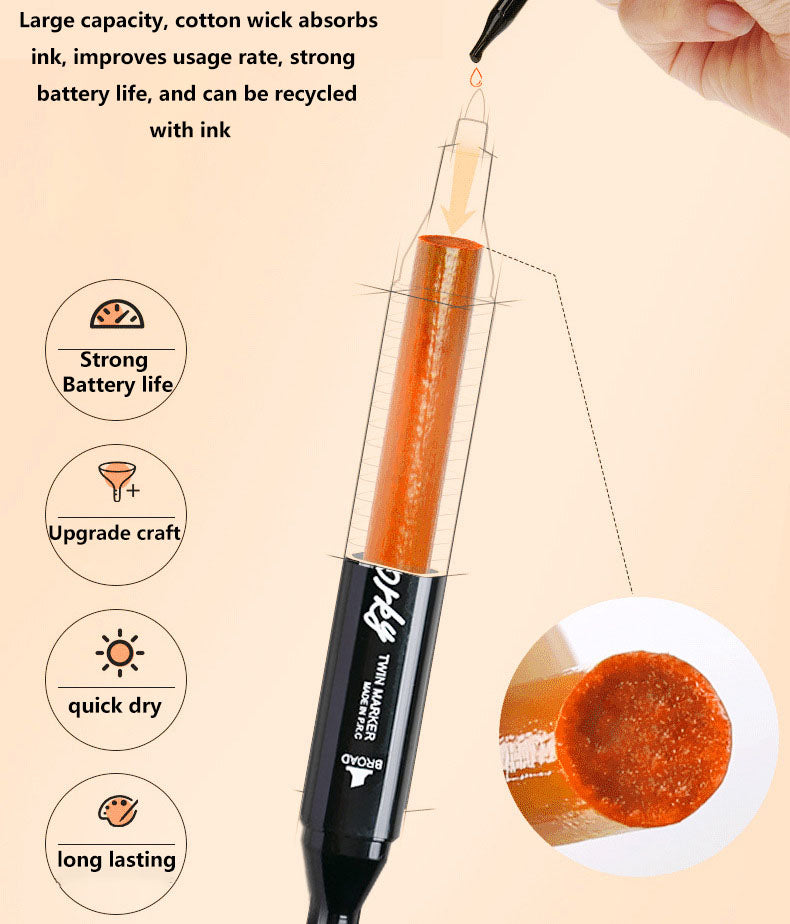 Szőke hegyek dupla végű jelzőkréta szett, intenzív színekkel, szállítótáska.