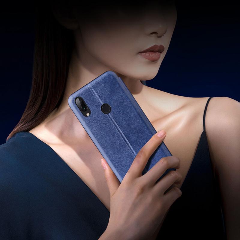 Flip bőr tok, val mágneses bezárás + 5D-S üvegfólia ajándékba - Huawei