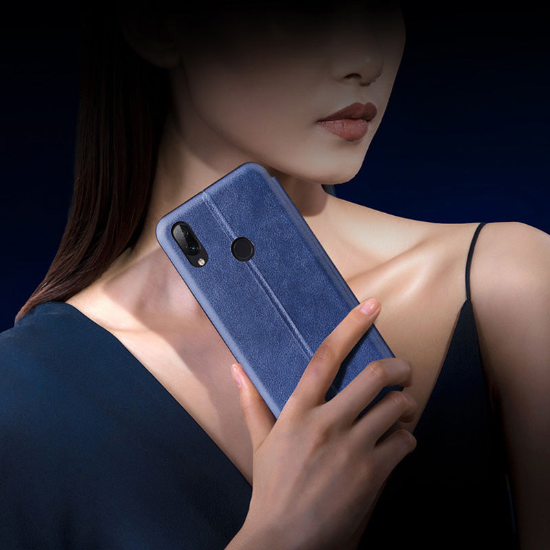 Flip bőr tok, val mágneses bezárás - Huawei Mate 10 Lite