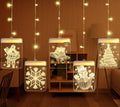 Függöny típusú karácsonyi installáció 6 db LED 3D figurával, 3M, sárga