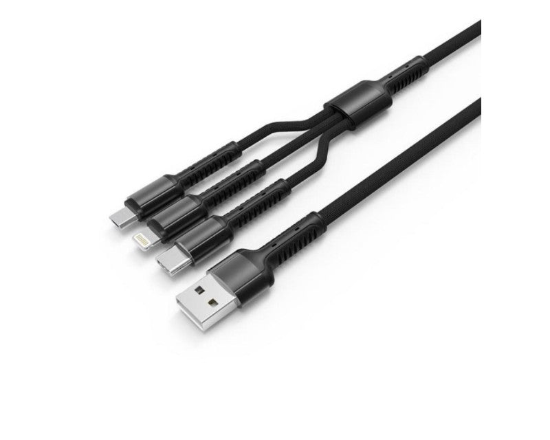 DÁTUM KÁBEL LDNIO 3IN1 GYORS TÖLTÉS (LIGHTNING, C-TÍPUS, MIKROUSBUS)