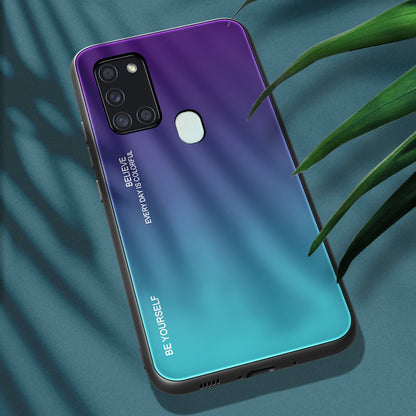 SAMSUNG A21S gradiens üveg hátlap
