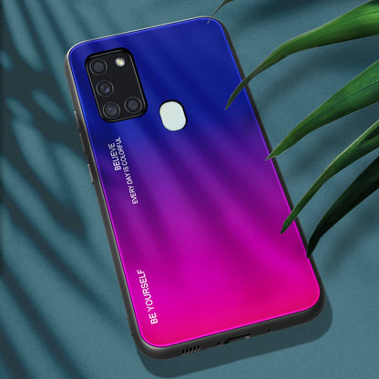 SAMSUNG A21S gradiens üveg hátlap